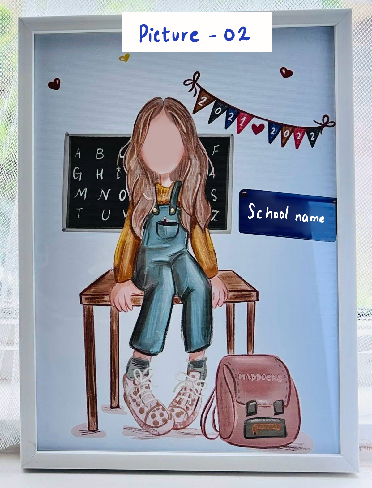 Personalised Teacher Portrait & Appreciation Card Gift Set